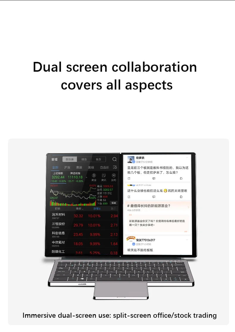 GLF-S2 Dual Screen Laptop 10.9+10.95 Inch Windows 11 Touchscreen Notebook Intel i3 1215U N100 WIFI 6 Laptop Tablet Computer