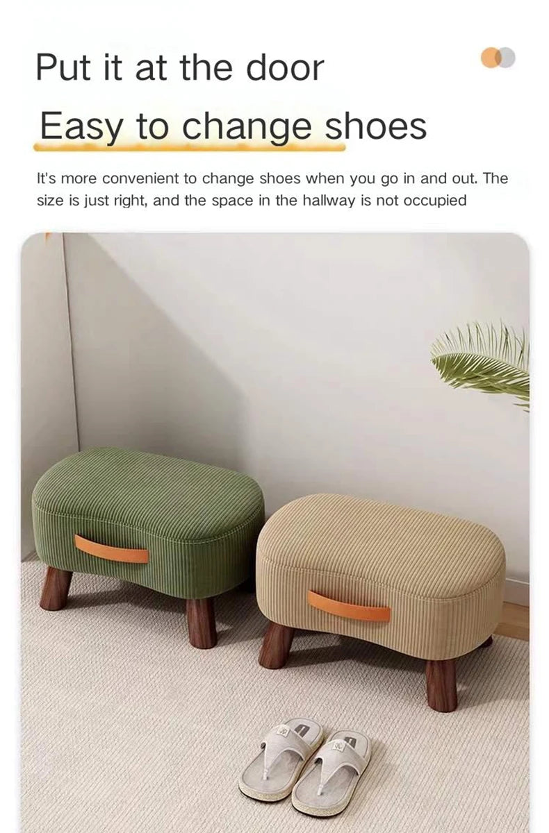 Household    Stool   Footstool   Wood Material   Living Room Furniture   Wooden Frame   Fabric