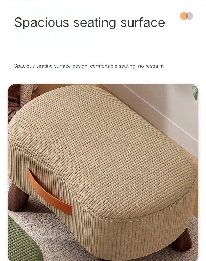 Household    Stool   Footstool   Wood Material   Living Room Furniture   Wooden Frame   Fabric