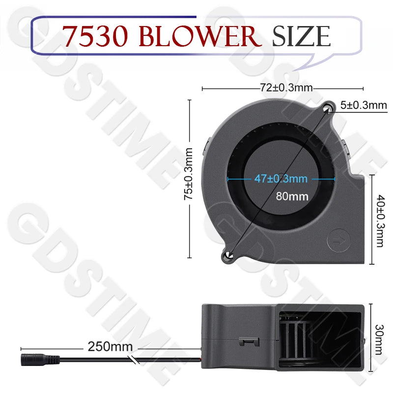 Gdstime CPU Cooler 12V 80MM Fan 120MM DIY Server High Speed Fan for Desktop Computer Case Cooling 220V Power Adjustable Speed