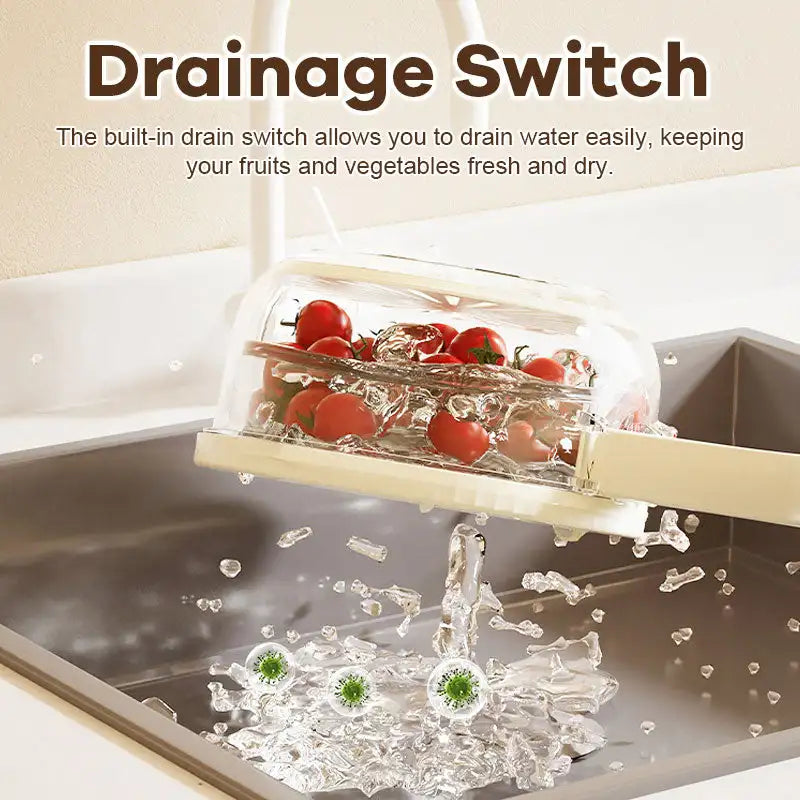 Drain Basket Storage Box Fruit Drain Wash Basket Fruit And Vegetable Dehydrating Cooler Folding Handle Food Dehydrator
