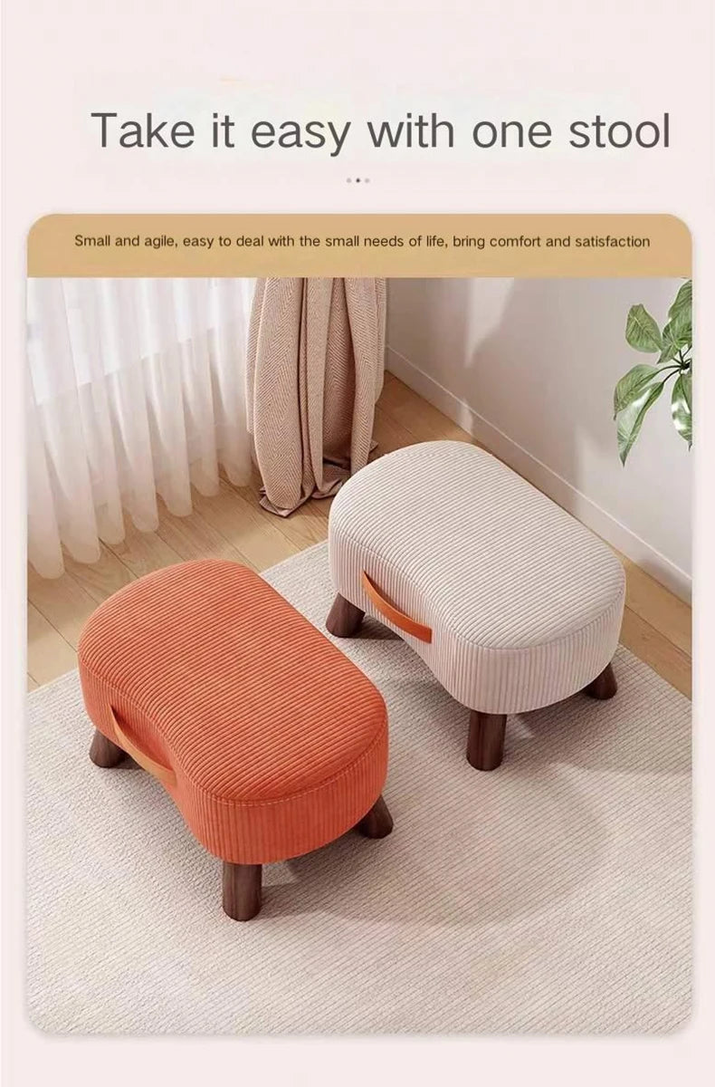 Household    Stool   Footstool   Wood Material   Living Room Furniture   Wooden Frame   Fabric