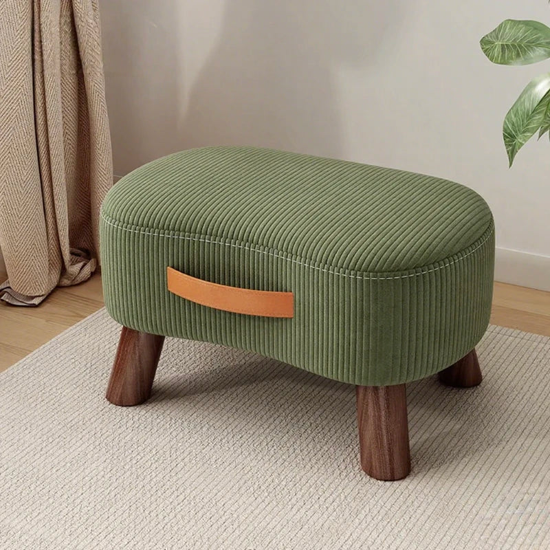 Household    Stool   Footstool   Wood Material   Living Room Furniture   Wooden Frame   Fabric