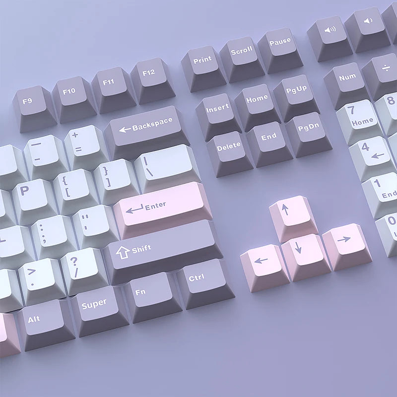 USLION 126 Keys Cherry Profile Keycaps ISO Layout Minimalist PBT Key Caps for Gaming Mechanical Keyboard GMK87 GMK67 AULA 75
