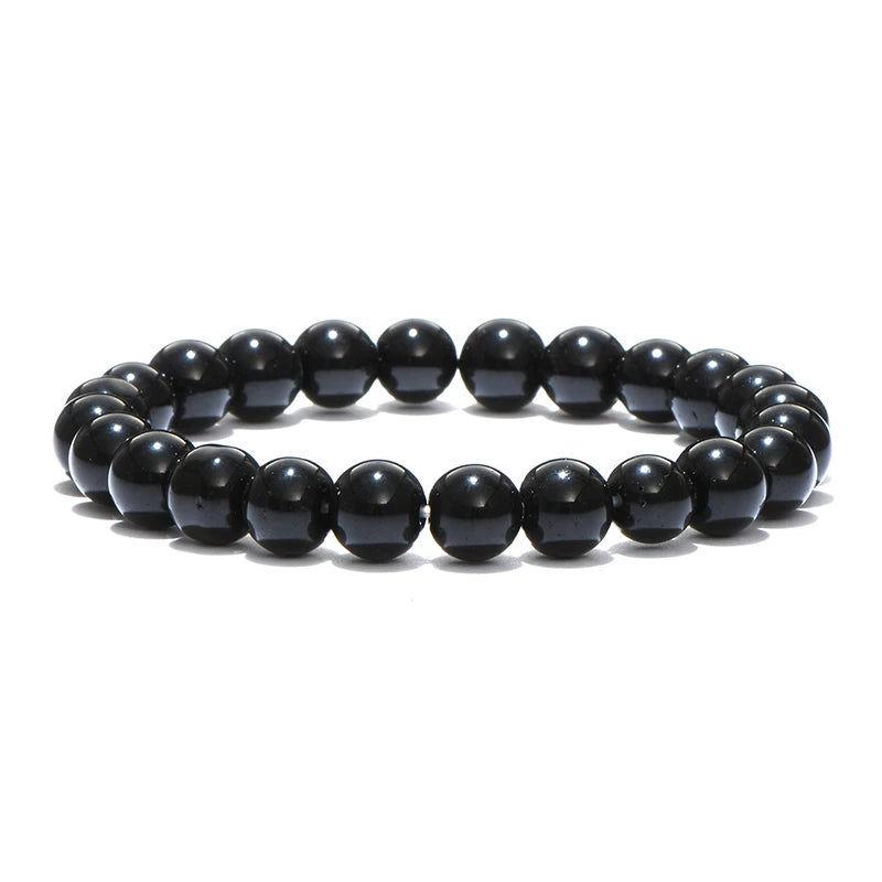 4/6/8/10/12mm Grade A Natural Obsidian Stone For Jewelry Making Black Shiny Round Loose Beads DIY Bracelet Necklace Wholesale