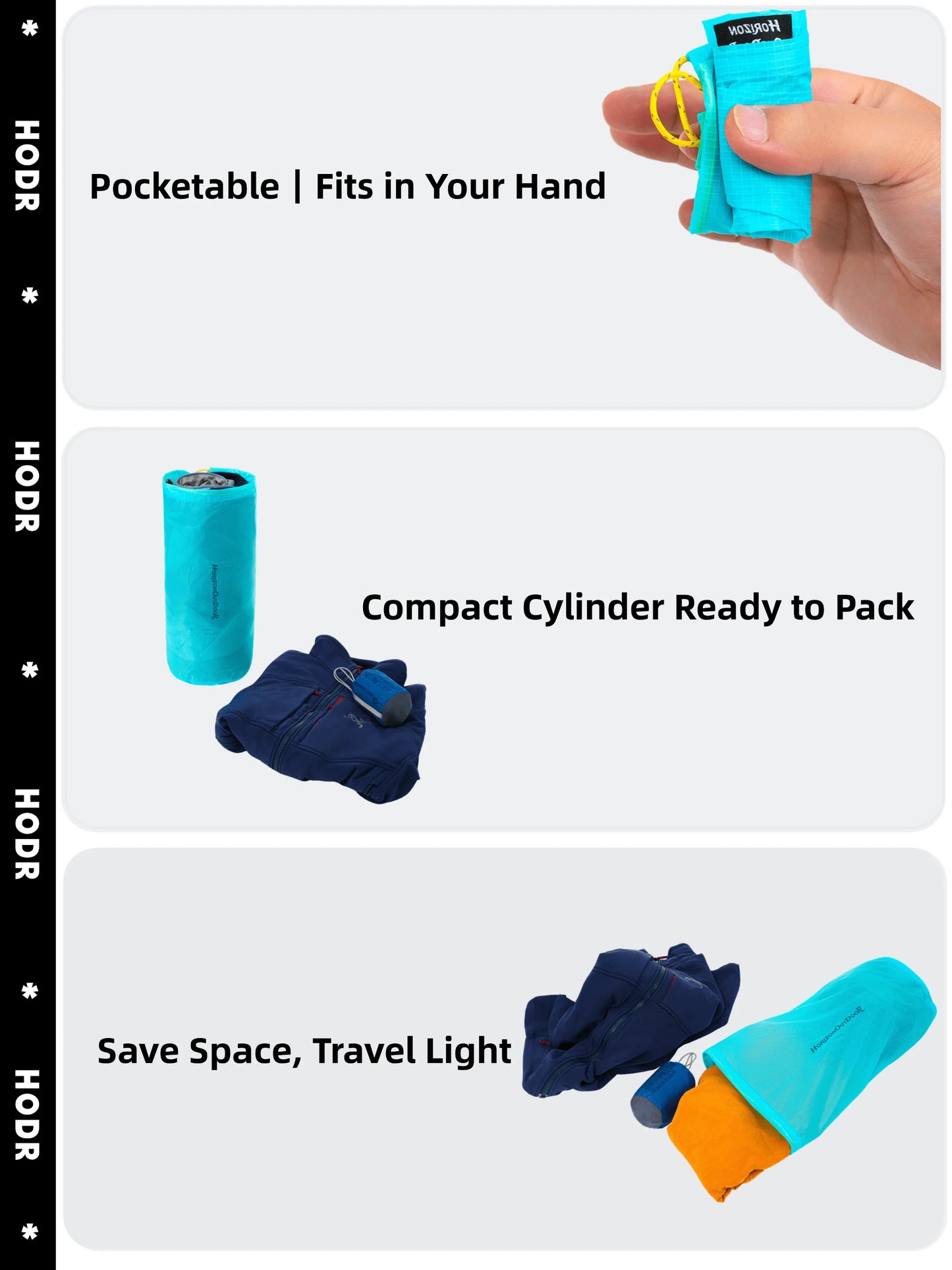 [HODR] Ultralight Stuff Sack Ultra-SIL Ripstop Water-Resistant Ultralight Ditty Bags Drawstring for Traveling Hiking Backpacking