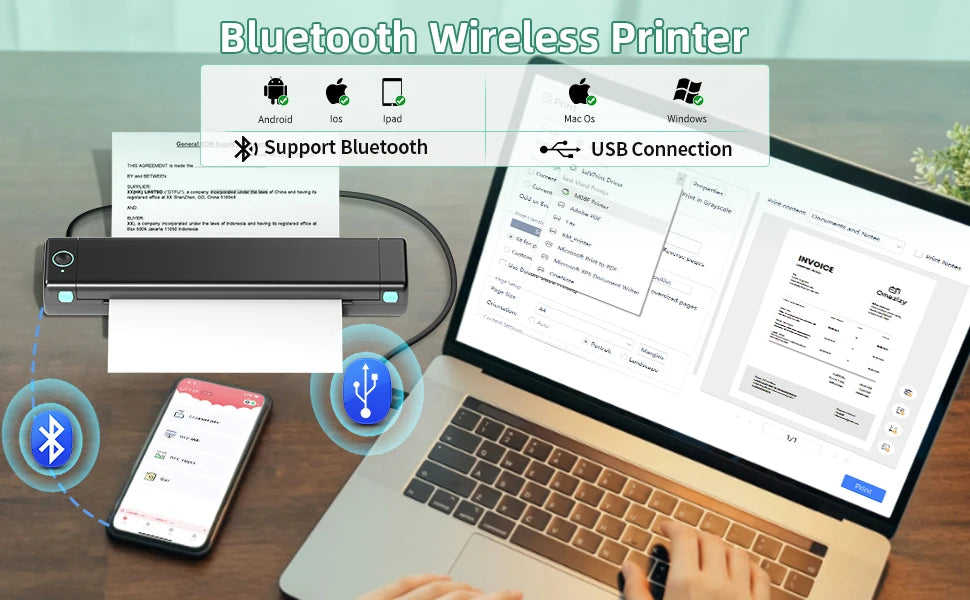 Phomemo M08F A4 Thermal Paper for M08F, PJ762/PJ763MFi, MT800/MT800Q, A4 Portable Printers, M08F Printer Paper, 8.27" x 11.69"