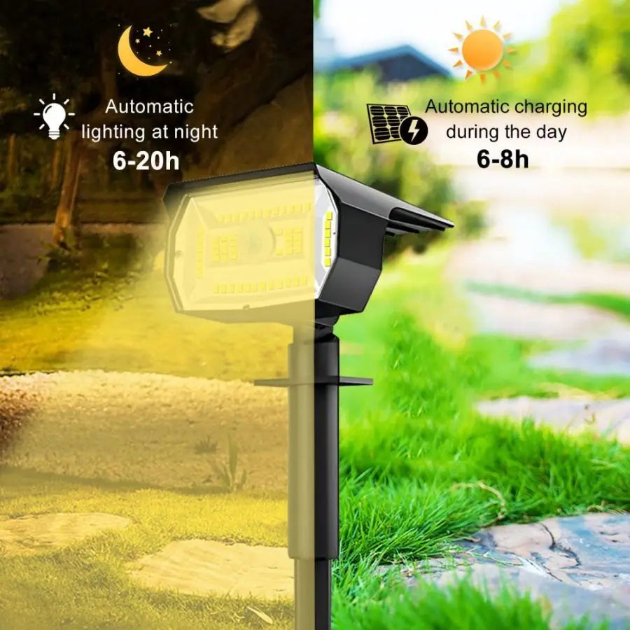 72/68 LED Solar Landscape Lights Outdoor IP65 Waterproof Solar Light with 3 Modes Solar Garden Spotlight for Yard Lawn Walkway