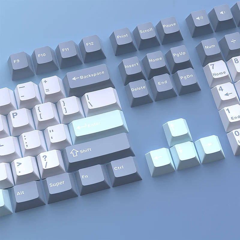 USLION 126 Keys Cherry Profile Keycaps ISO Layout Minimalist PBT Key Caps for Gaming Mechanical Keyboard GMK87 GMK67 AULA 75