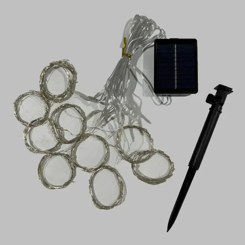 Curtain String Lights Solar Outdoor 8 Lighting Modes LED Light for Garden Wedding Christmas New Year Home Inner Court Decoration