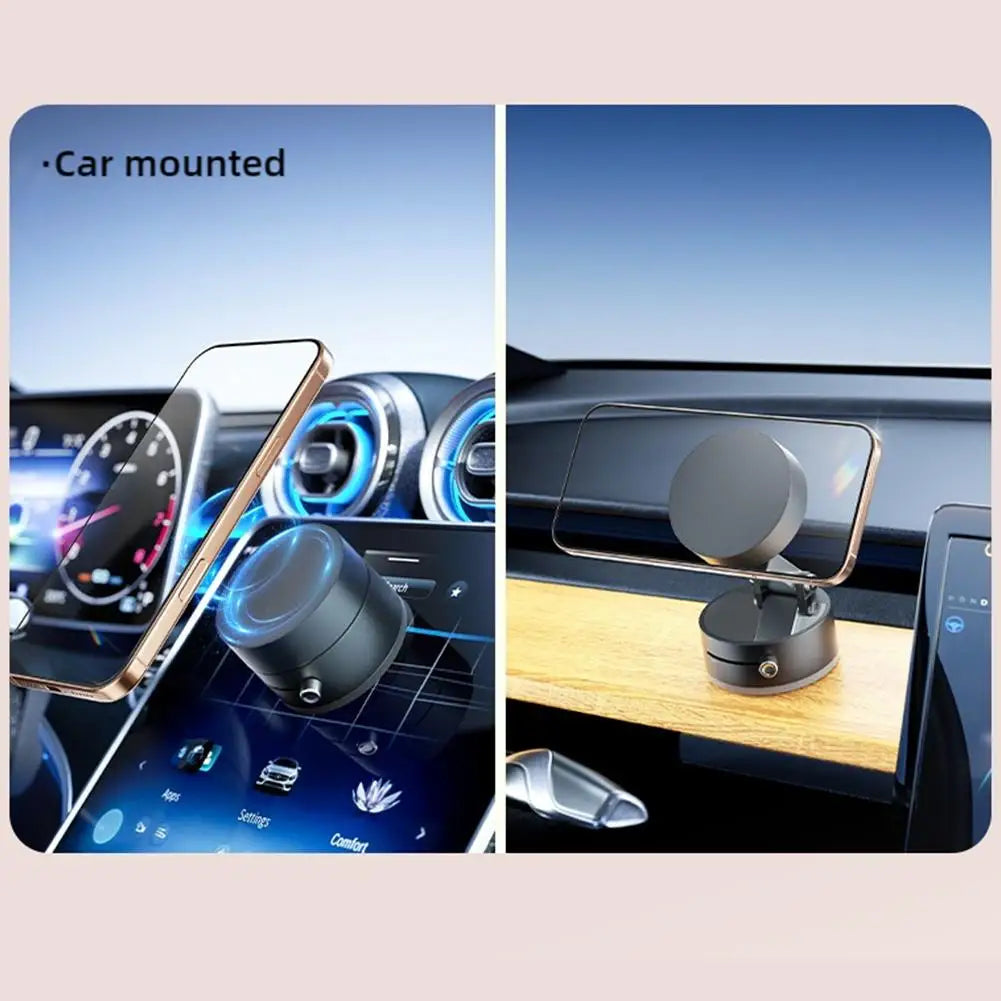 Vacuum Adsorption Magnetic Suction Cup Phone Mount Double Sided Hands-Free Magnetic Cell Phone Holder For Car/Gym/Mirror/Smoot