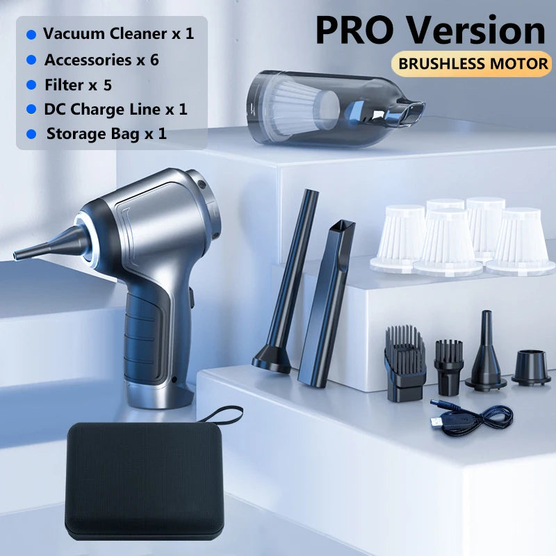 Wireless Car Vacuum Cleaner Strong Cordless Cleaner Suction Handheld Auto Vacuum Home&Car Dual Use MiniVacuum Cleaner Appliance