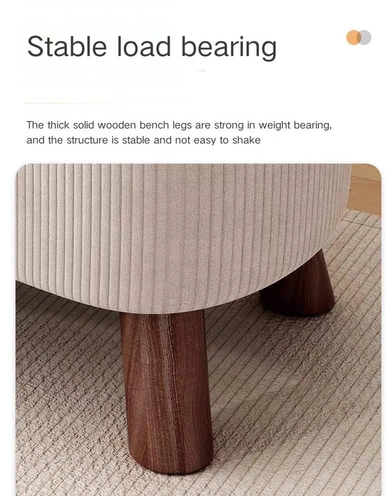 Household    Stool   Footstool   Wood Material   Living Room Furniture   Wooden Frame   Fabric