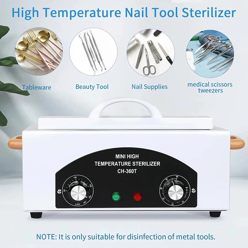 Electric High Temperature Disinfection Box Dry Heat Sterilizer For Manicure Dental Treatment Beauty Salon Nail Tools Equipment