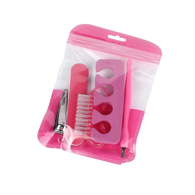 6pcs Manicure & Pedicure Kit – Includes Fingernail Toenail Clipper,Cuticle Pusher,Nail Brush,Finger Seperators&Nail File