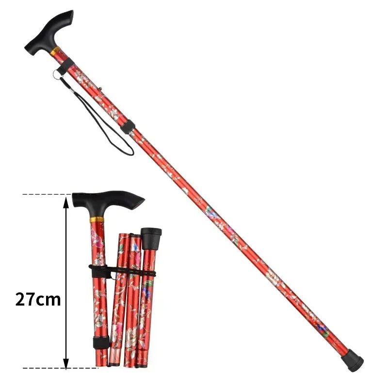 Outdoor Walking Sticks Hiking Camping Mountaineering Poles Telescopic Baton Trekking Poles Folding Cane Crutches Pole Unisex