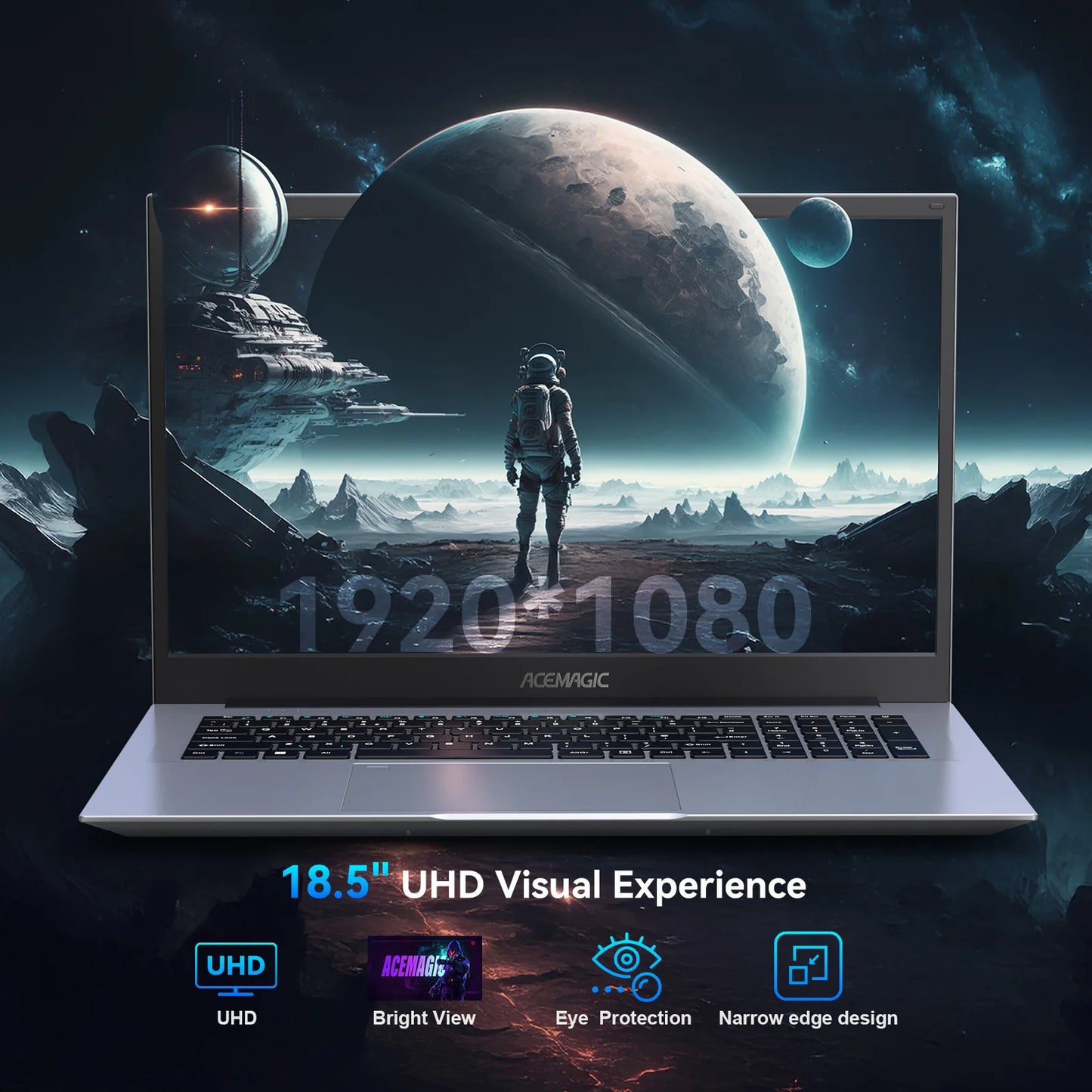 ACEMAGIC 18.5"Laptop Computer Windows 11 PRO 8000 mAh Battery Intel N150 Quad-Core Processor 16GB DDR4 RAM 512GB SSD Wifi5