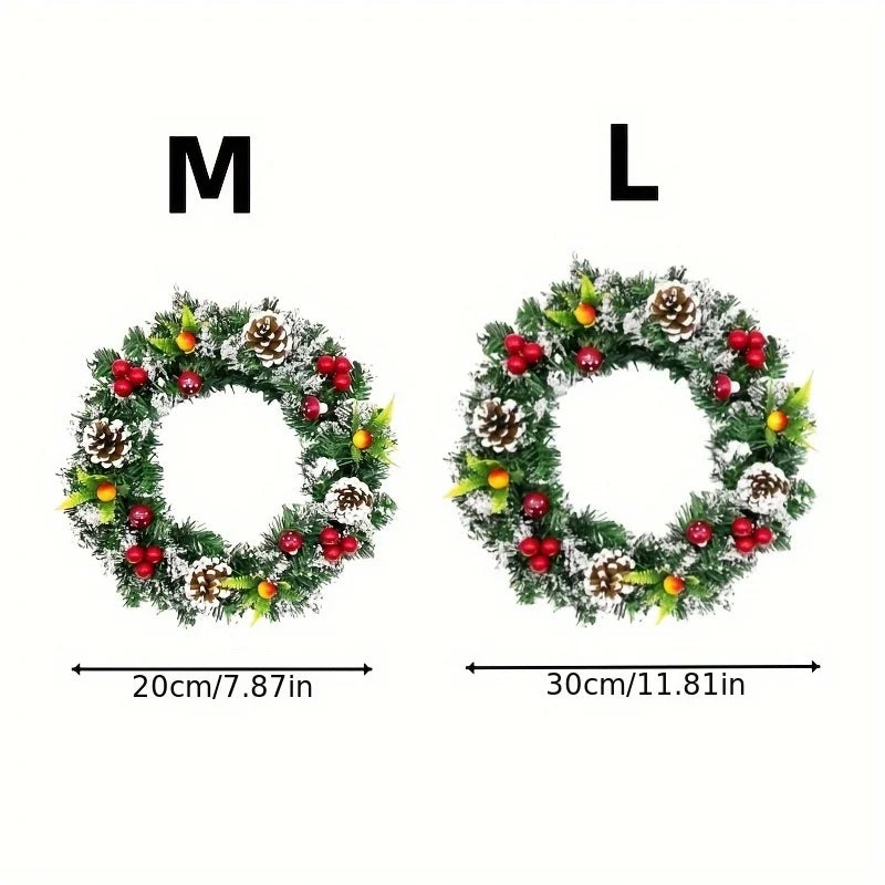 Classic Christmas wreath, holiday wreath, handmade Christmas tree decoration, simulated mushroom red fruit wreath