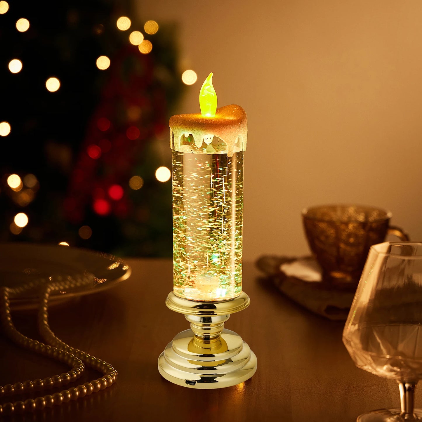 Christmas LED Candle Light Flameless Desktop Lamp Decor Gift for Festival Celebration Party