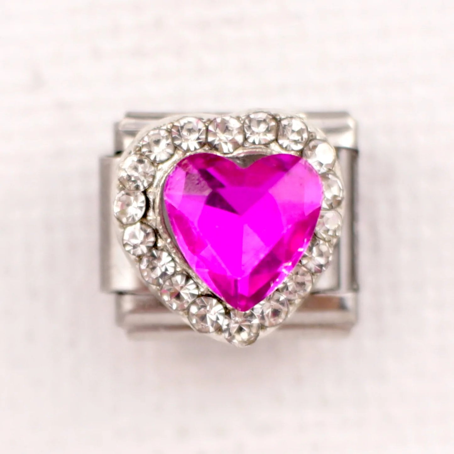 New Fashion Colorful Love Gemstone Style Italian Charm Fit 9mm Link Stainless Steel Bracelet Module DIY Women Men Jewelry Making