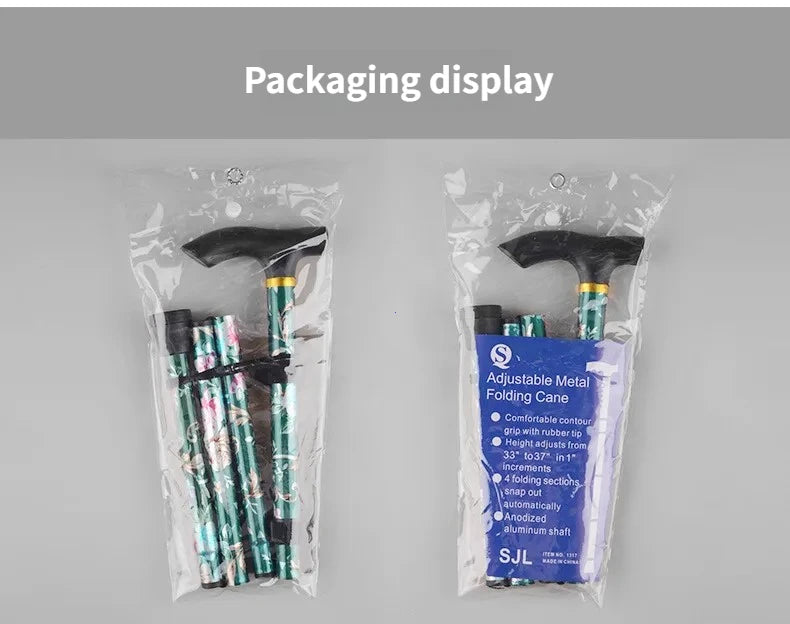 Outdoor Walking Sticks Hiking Camping Mountaineering Poles Telescopic Baton Trekking Poles Folding Cane Crutches Pole Unisex