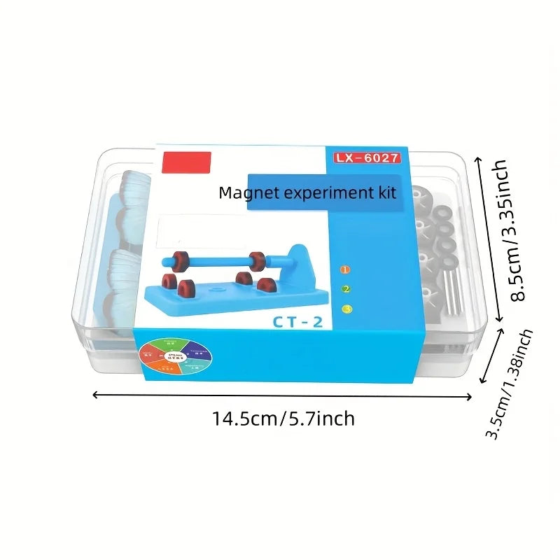 Complete Physics Science Magnet Kit Set For Kids STEM Educational Experiments With Bar Ring Horseshoe U Shape Magnets Compass