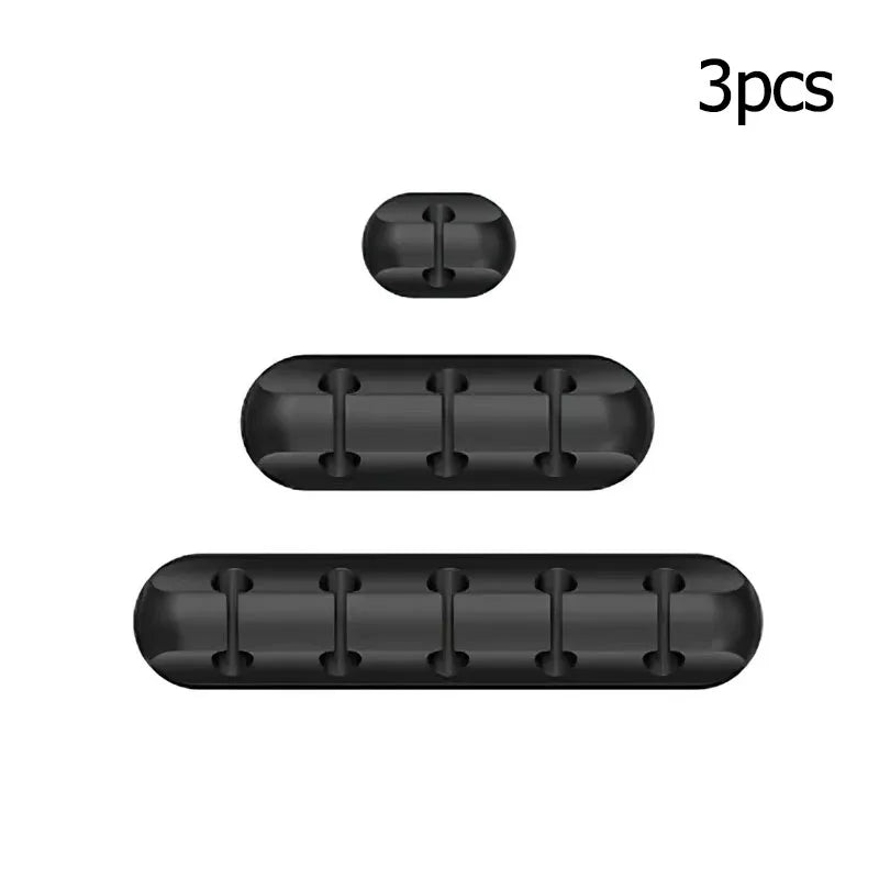 Cable Cord Wire Organizer Silicone USB Cable Winder Management Clips Self Adhesive for Mouse Keyboard Headset For iPhone Huawei