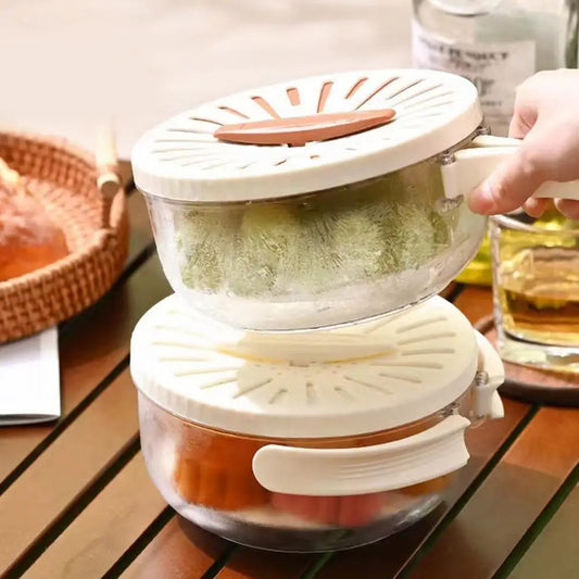 Food Grade Double-Layer Draining Bowl, Fruit Strainer, Colander Bowl with Lid Handle, Bpa Free for Efficient