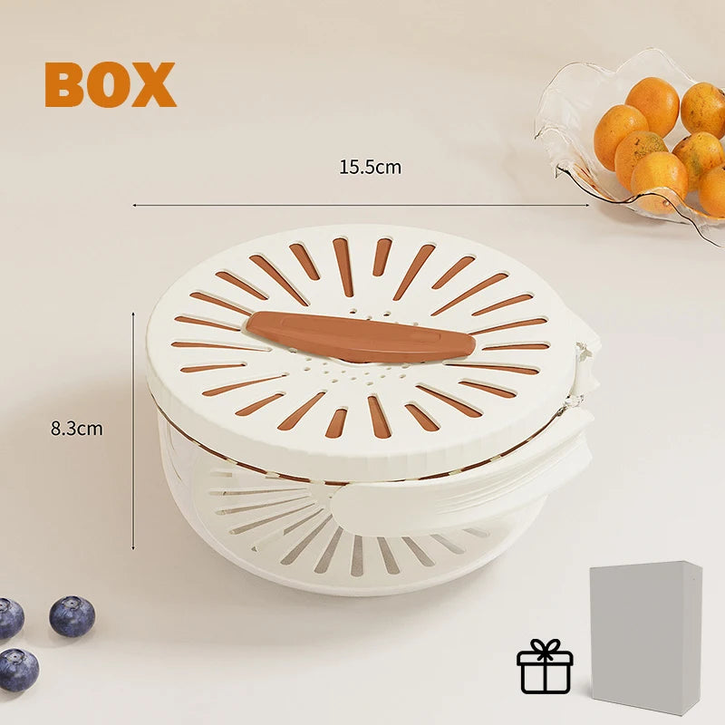 Fruit Strainer 2 In 1 Drainer And Strainer Multi-function Drain Basket Fruit Vegetable Washing Basket With Lid Drainer Tool Bowl