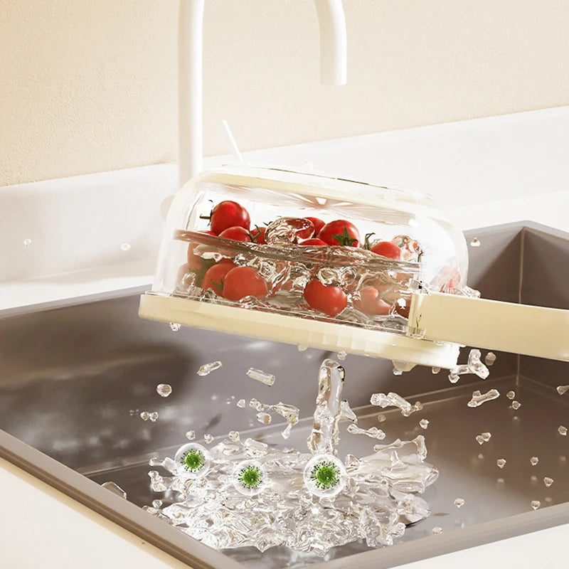 Fruit Strainer 2 In 1 Drainer And Strainer Multi-function Drain Basket Fruit Vegetable Washing Basket With Lid Drainer Tool Bowl