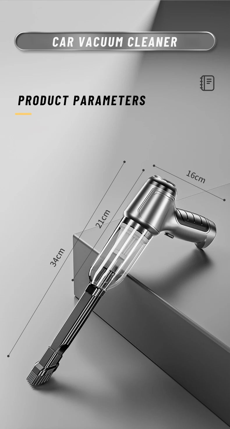 Car Vacuum Cleaner 95000PA High Power 3in1 Handheld Vacuum Cleaner Portable Cordless Vacuum Cleaner for Car Office Home Cleaning