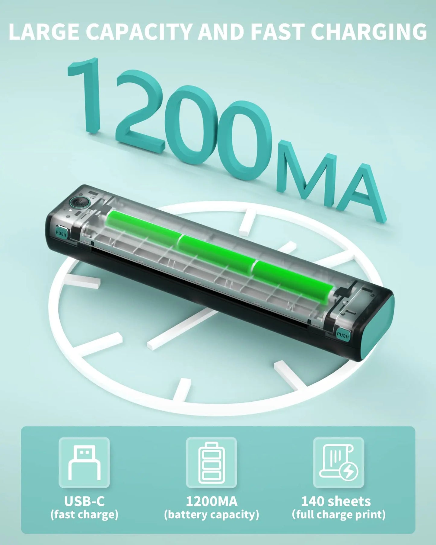 Phomemo M08F A4 Portable Thermal Printer 8.26"x11.69" A4 Thermal Paper Wireless Mobile Travel Printer Android iOS Laptop Printer