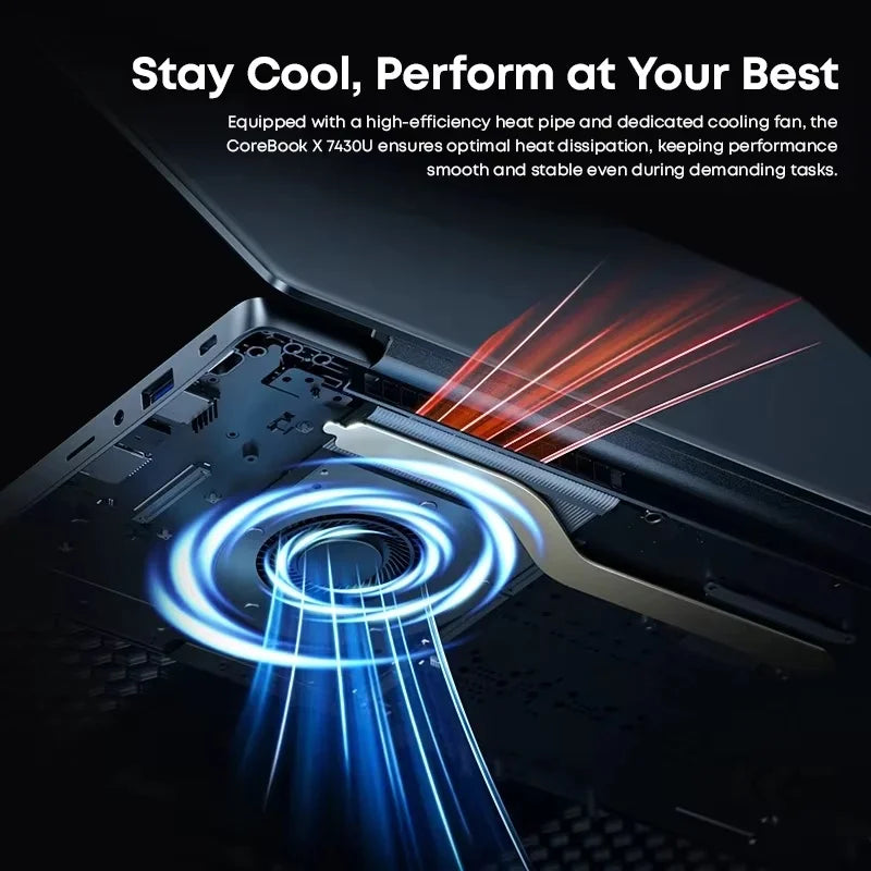 CHUWI CoreBook X Gaming Laptop AMD R5-7430U 16GB DDR4 RAM 512GB SSD 14.1 inch FHD Screen Lightweight Notebook 4.3 GHz Windows 11