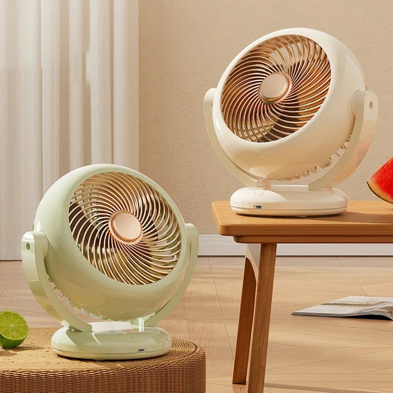 Mini Portable Fan Desktop Electric Fan Rotation Adjustable Angle Quiet Rechargeable Wireless Fan For Room Home Office Camping