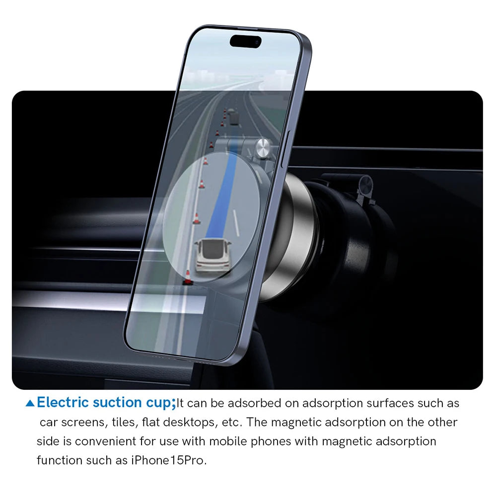 Magnetic Suction Cup Phone Mount for iPhone 16/15/14/13/12 Pro Max Plus Mini 360° Adjustable Magnetic Cell Phone Holder for Car