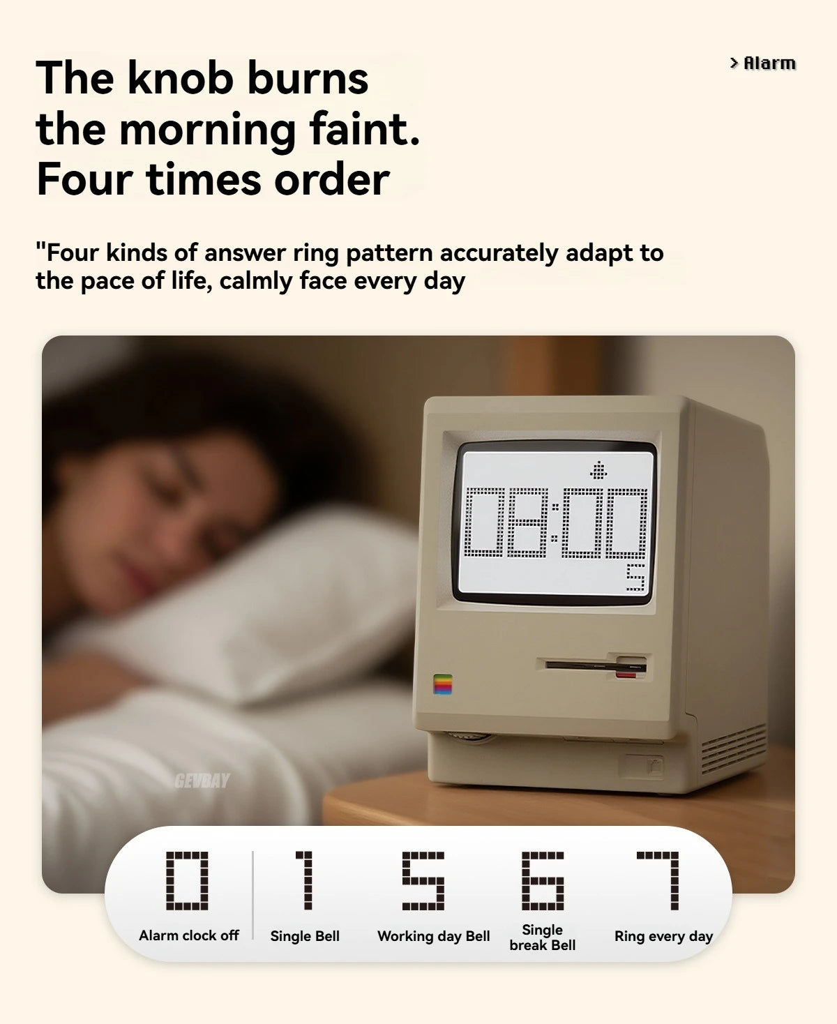 Maclock Retro Alarm Clock Creative Wake Up Artifact Students Desktop Decor Electronic Clock Computer Keyboard Accessories Gift