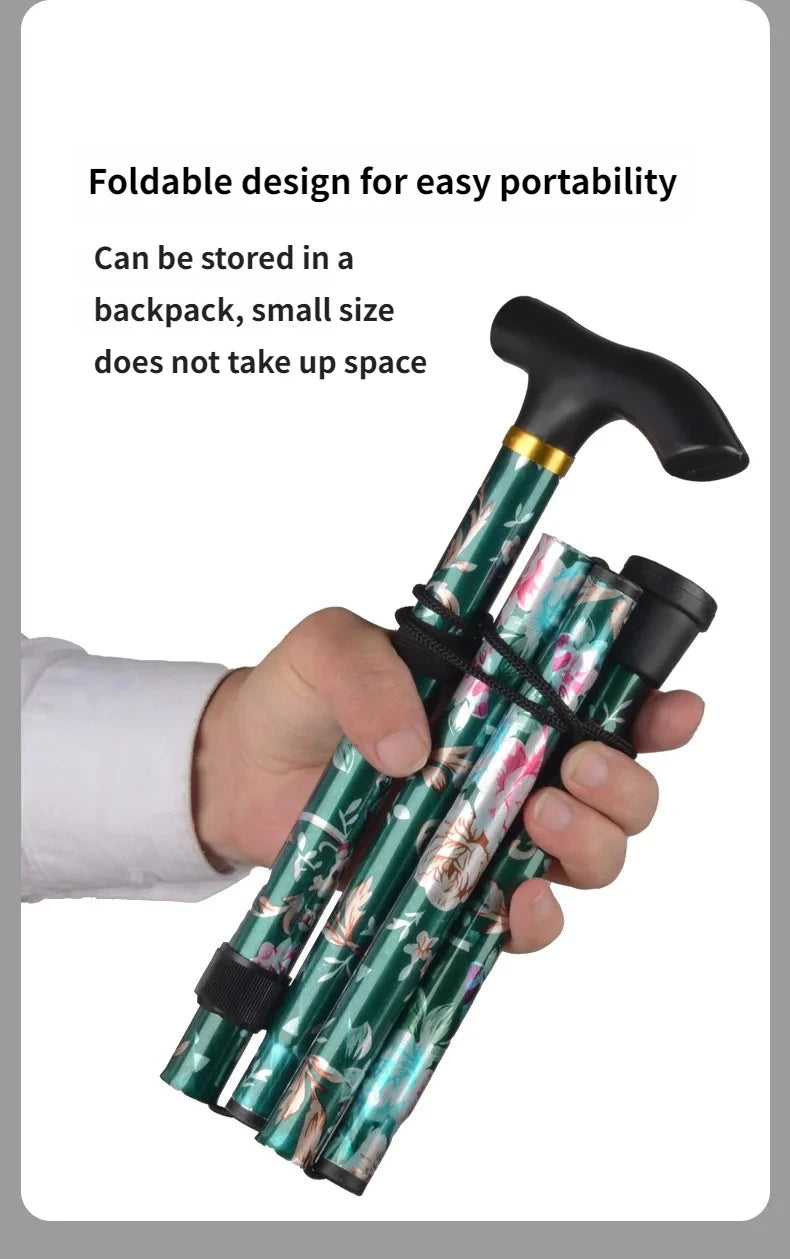 Outdoor Walking Sticks Hiking Camping Mountaineering Poles Telescopic Baton Trekking Poles Folding Cane Crutches Pole Unisex