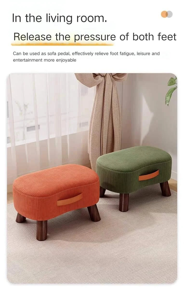 Household    Stool   Footstool   Wood Material   Living Room Furniture   Wooden Frame   Fabric