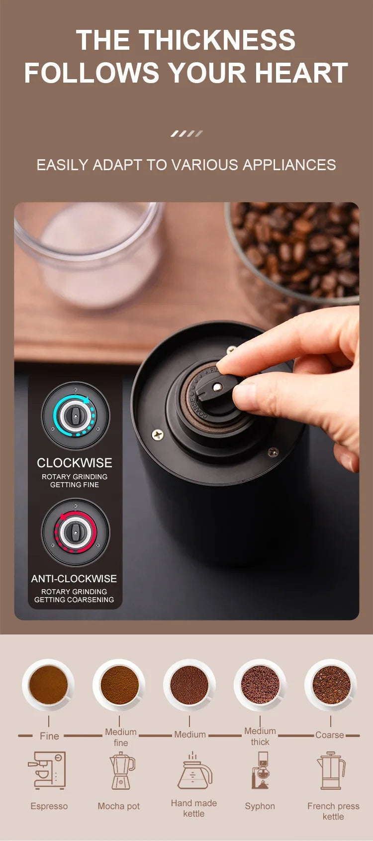 New Professional Portable Electric Coffee Grinder 1800mAh Strong Power Fast Bean Grinding Charging Low Noise Powder