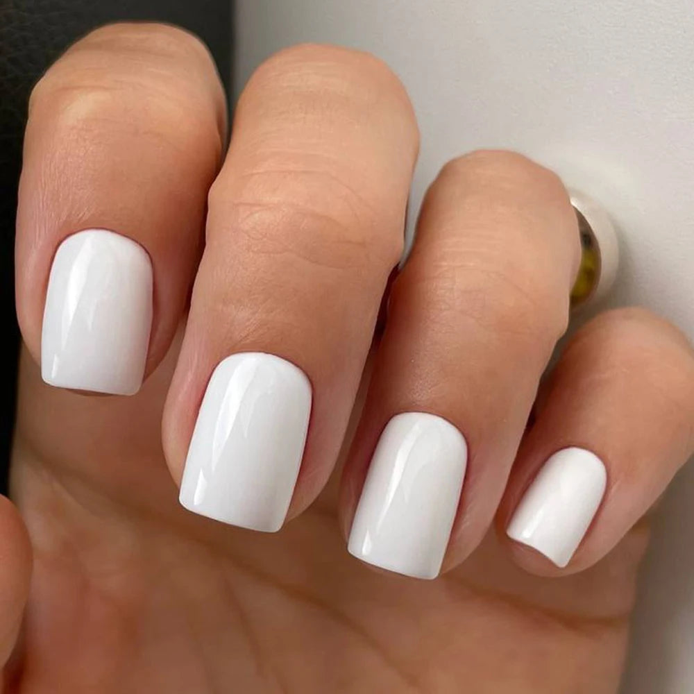 100Pcs Light Pink Press on Nails Short Medium Square Wearable Fake Nails Tips 10 sizes Full Cover False Nails Finger Decoration