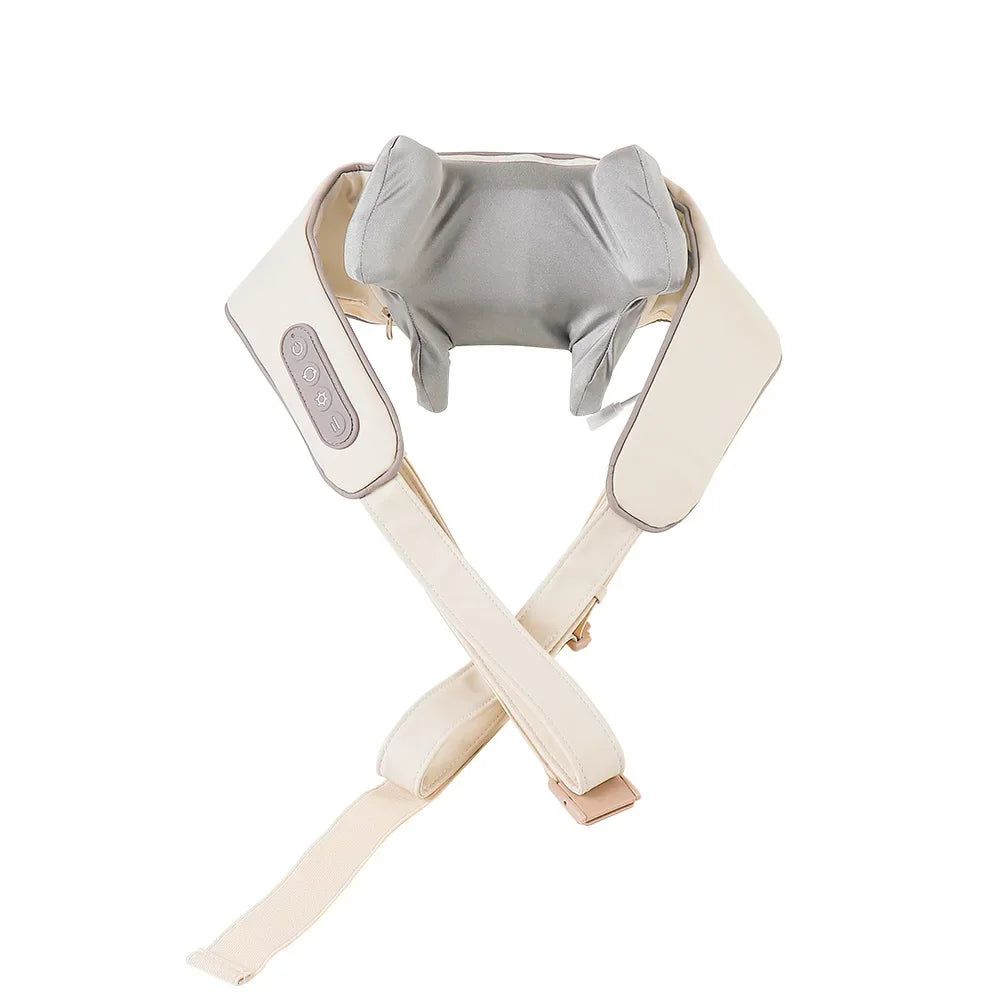 Foreverlily Wireless Neck And Back Massager Neck And Shoulder Kneading Massage Shawl Neck Cervical Relaxing Trapezius Massager