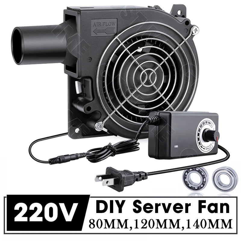 Gdstime CPU Cooler 12V 80MM Fan 120MM DIY Server High Speed Fan for Desktop Computer Case Cooling 220V Power Adjustable Speed