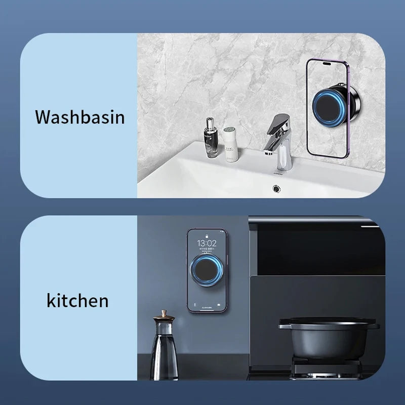 Double Sided Suction Cup Magnetic Phone Holder Lazy Multi-functional Foldable Storage Holder Vacuum Suction Phone Holder