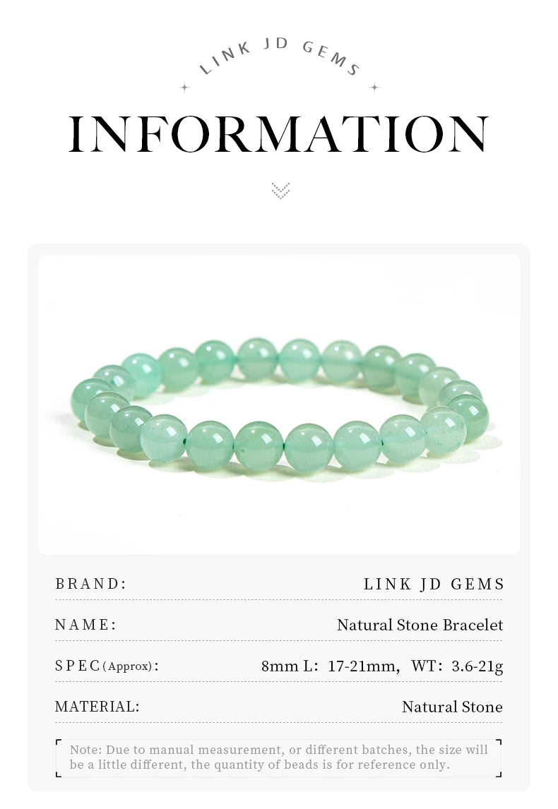 JD Natural Stone Beads Bracelet Amethyst Tiger Eye Crystal Quartz Agate Gem Beads Bangles Women Men Reiki Healling Jewelry Gift