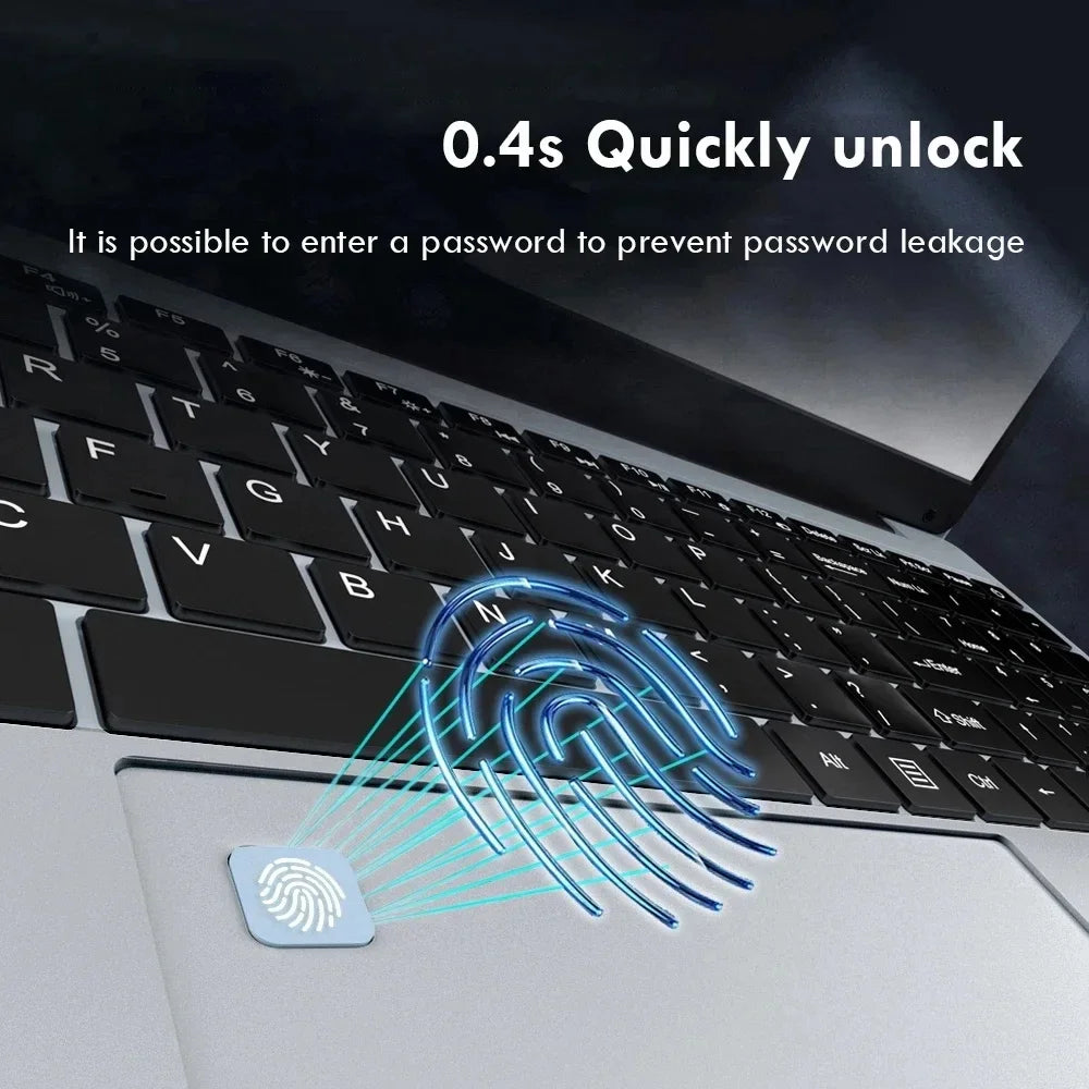 Windows 11 Pro 15.6" Laptop Computer Intel Celeron N4000 16GB DDR 1TB SSD Laptops Office Computer PC Fingerprint Unlock Notebook