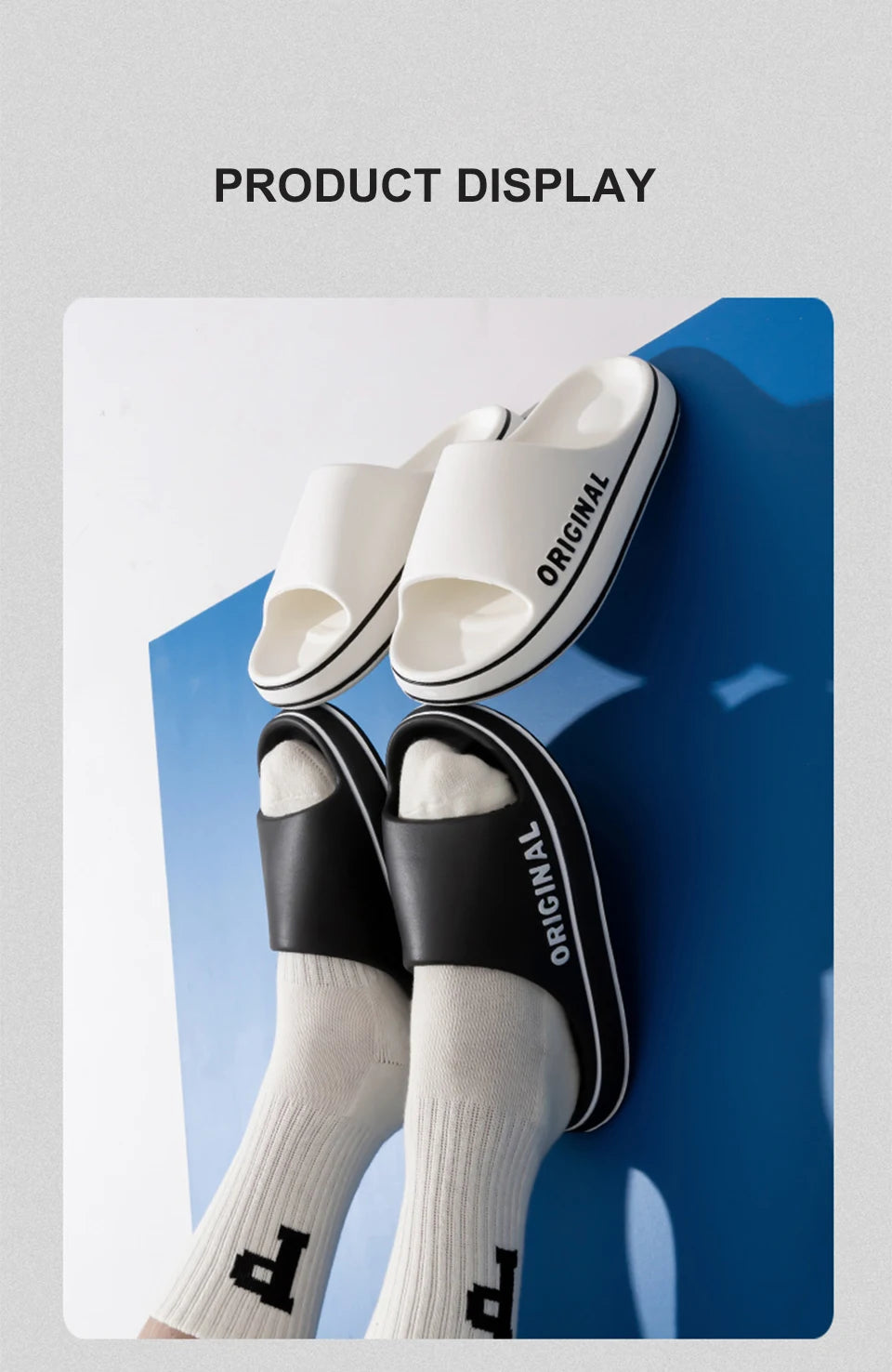 Feslishoet Letter Beach Slides Solid Color Women/Men Thick Sole Indoor Bathroom Anti Slip Sandals