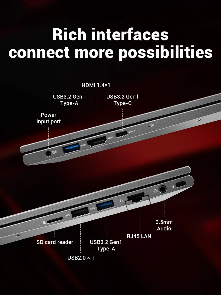 Firebat AS1 Laptop AMD Ryzen5 7430u CPU 15.6 Inch 16GB RAM 512GB SSD Lightweight Business Computer Windows Notebook BT5.2 WiFi6