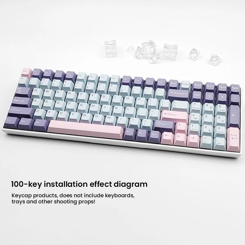 USLION 126 Keys Cherry Profile Keycaps ISO Layout Minimalist PBT Key Caps for Gaming Mechanical Keyboard GMK87 GMK67 AULA 75
