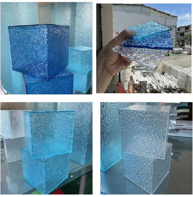 5MM PMMA Acrylic Board ClearTransparent Wave Ripple Surface Sheet Plexiglass For Painting/Jewel Display/Advertising/DIY Projects