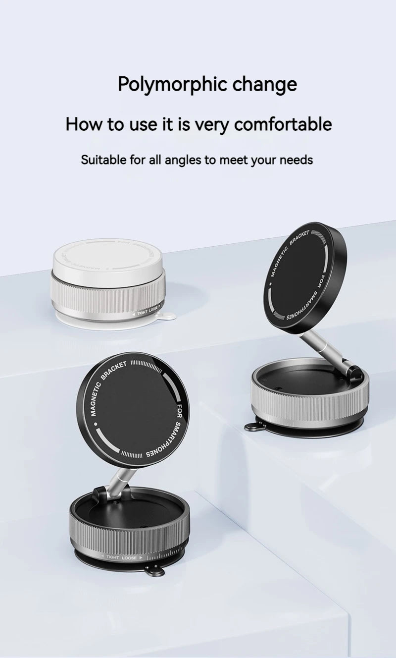 Vacuum Magnetic Car Phone Holder Foldable Suction Cup Kitchen Mirro Gym Bath Shower for Iphone 16 15 14 13 12 11 Pro Max Samsung